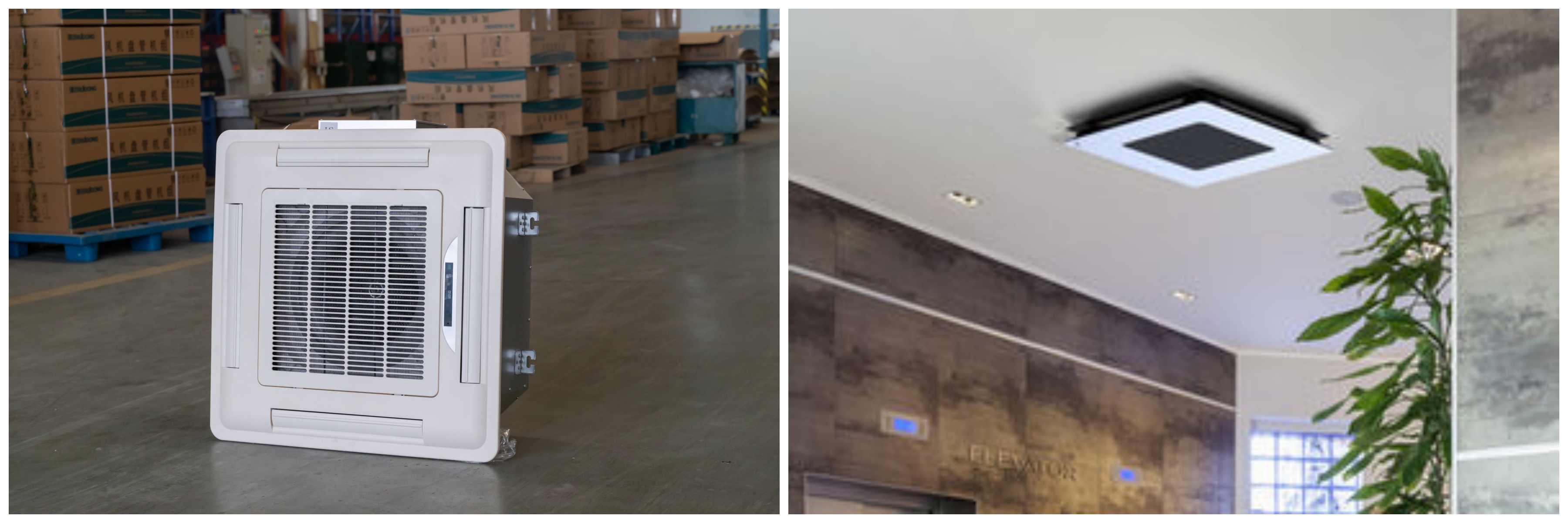 Industrial Chiller Water 4 Way Ceiling Cassette Type Fan Coil Units ...